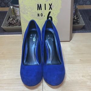 Mix No. 6 Navy Blue Velvet Heels
